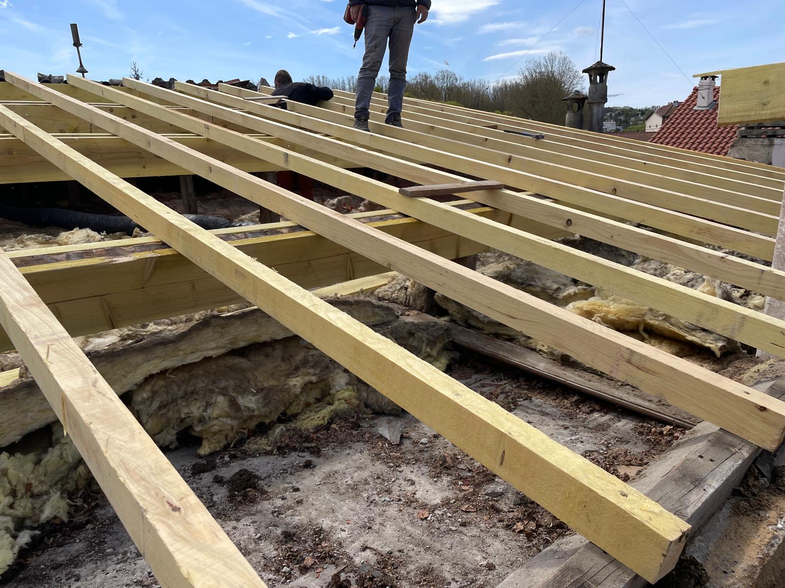 Remplacement de chevrons en bois